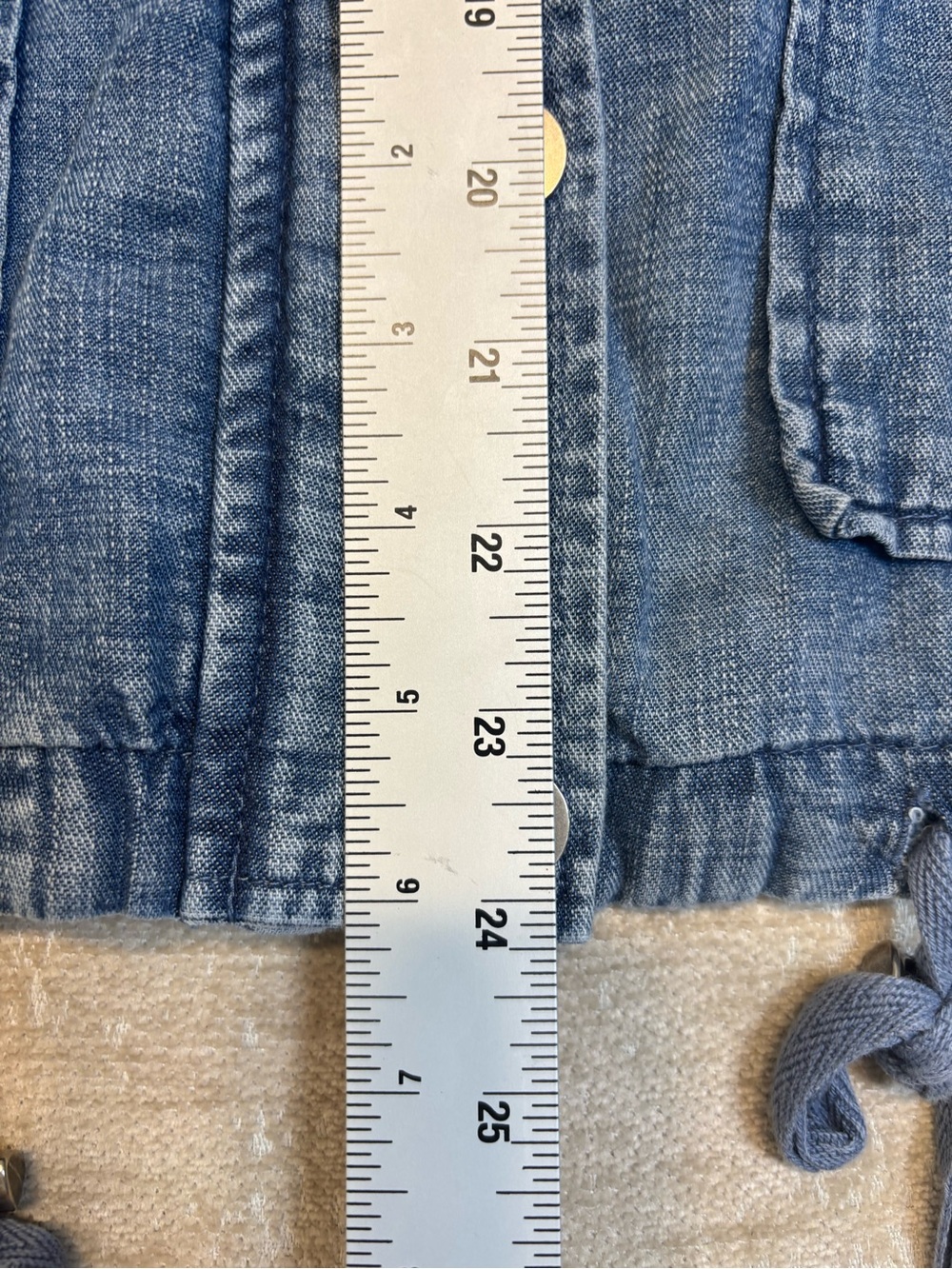 Billy T Ava Zip-Front Utility Jacket – Chambray Denim Jacket Women's Large EUC - Picture 6 of 8